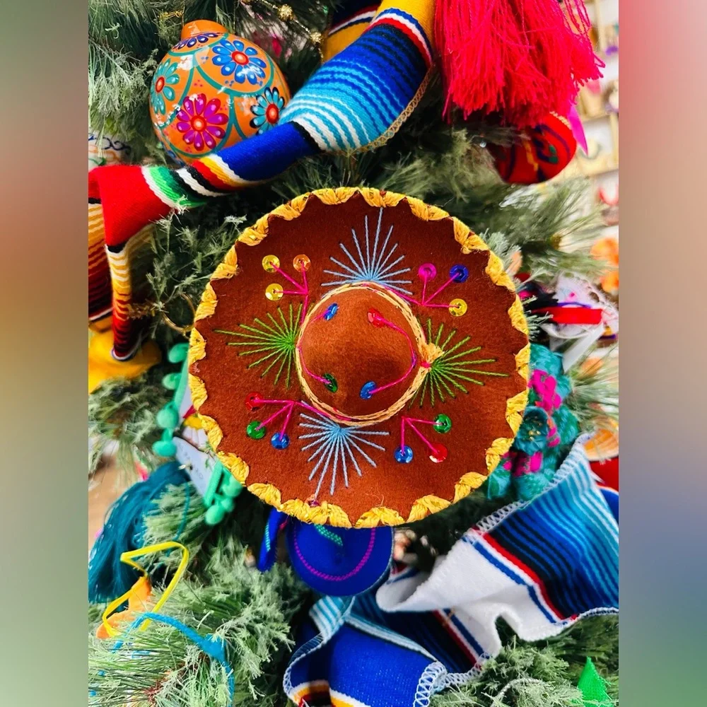 Small Velvet Mariachi Hat Decoration